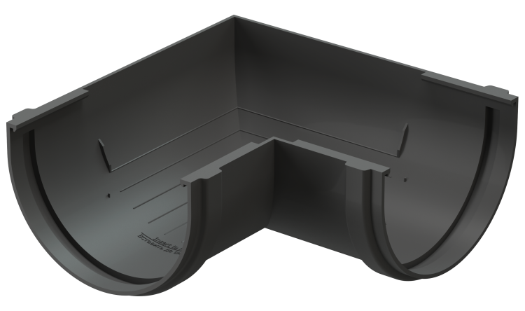 Угловой элемент желоба 90° DOCKE Premium, графит